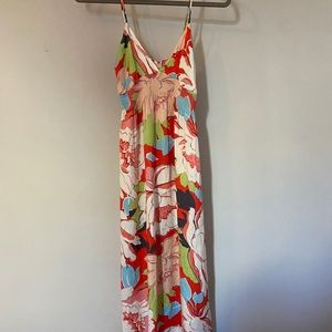 Floor length (maxi) dress, flowered